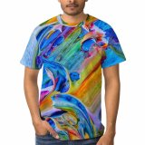 yanfind Adult Full Print T-shirts (men And Women) Design Creativity Strength Palette Mess Rainbow Artistic Stain Acrylic Canvas Visuals