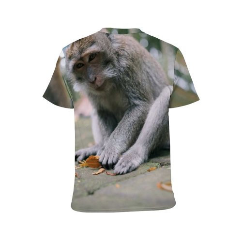 yanfind Adult Full Print T-shirts (men And Women) Wood Cute Park Tree Fur Portrait Monkey Outdoors Wild Baby
