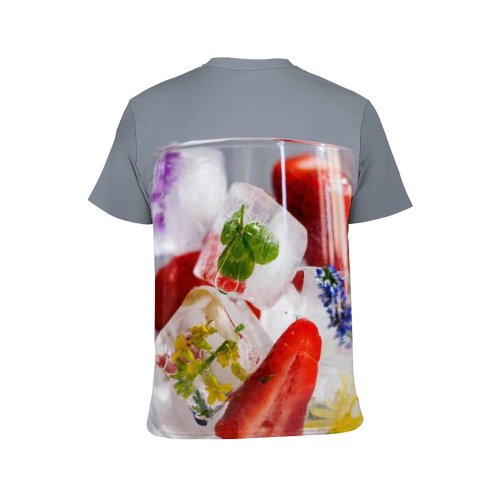 yanfind Adult Full Print T-shirts (men And Women) Berries Cocktail Colorful Colourful Cool Diy Flower Buds Flowers Frozen Glass
