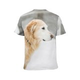 yanfind Adult Full Print T-shirts (men And Women) Dog Golden Pet Snow Flakes Winter