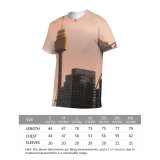 yanfind Adult Full Print T-shirts (men And Women) City Sunset Building Architecture High Travel Urban Cityscape Downtown