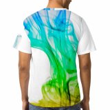 yanfind Adult Full Print T-shirts (men And Women) Abstract Multicolor Aroma Art Curve Dynamic Elegant Flow form Incense Magic-