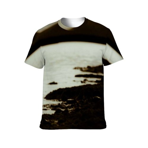 yanfind Adult Full Print Tshirts (men And Women) Lighthouse Hill Lake Sunset Cliffs Landscape Sky Clouds Rocks Stone Natural