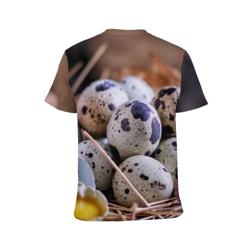 yanfind Adult Full Print T-shirts (men And Women) Wood Bird Breakfast Easter Egg Chicken Rustic Traditional Shell Little Hay Nest
