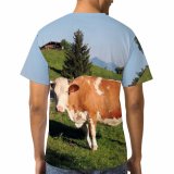 yanfind Adult Full Print T-shirts (men And Women) Landscape Field Countryside Agriculture Farm Grass Grassland Milk Cow Rural Farmland Pasture