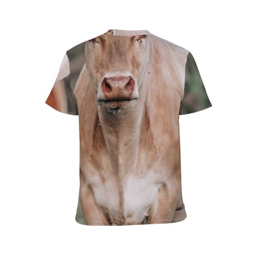 yanfind Adult Full Print T-shirts (men And Women) Field Countryside Agriculture Farm Grass Milk Cow Rural Wildlife Calf Farmland Pasture