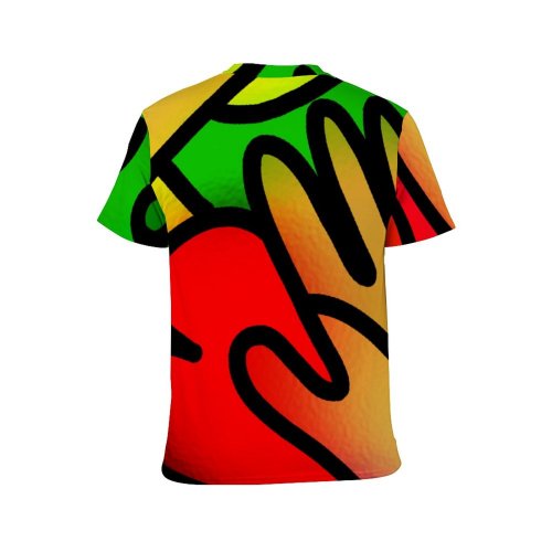 yanfind Adult Full Print T-shirts (men And Women) Love Stainedglass Abstract Design Light Shapes Art Window Valentine Hearts Hands Reaching