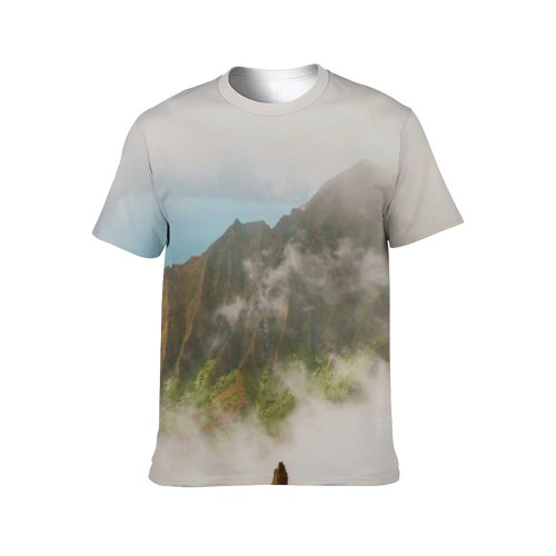 yanfind Adult Full Print T-shirts (men And Women) Dawn Landscape Sunset Fog Mist Travel Waterfall Rock Volcano Outdoors
