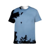 yanfind Adult Full Print T-shirts (men And Women) Flight Sunset Bird Dark Silhouette Tree Freedom Eagle Outdoors Raven Fly