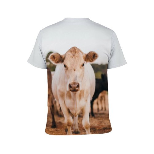yanfind Adult Full Print T-shirts (men And Women) Field Countryside Agriculture Farm Grass Milk Cow Rural Calf Farmland Pasture