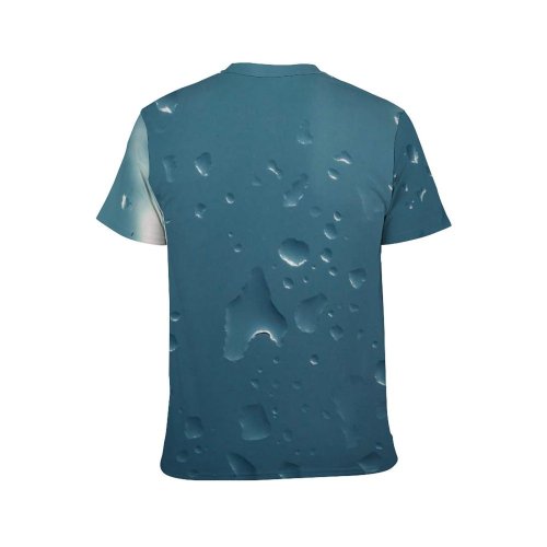 yanfind Adult Full Print T-shirts (men And Women) Rainy Dew Bubble Clean Underwater Shining Raindrop Drop Turquoise Clear