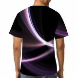 yanfind Adult Full Print T-shirts (men And Women) Abstract Light Art Radial Dark-