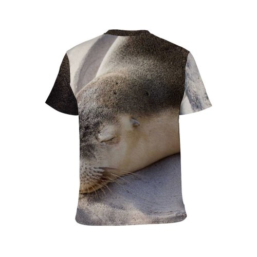 yanfind Adult Full Print T-shirts (men And Women) Fur Furry Lazy Pinniped Rest Resting Sand Sandy Sea Lion Seal Sleep
