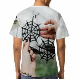 yanfind Adult Full Print T-shirts (men And Women) Decorating Decoration Halloween Hands October Seasonal Web Spiders Spiderweb Window