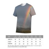 yanfind Adult Full Print T-shirts (men And Women) Light Dawn Landscape Storm Hill Evening Travel Outdoors Rainbow Scenic