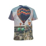 yanfind Adult Full Print T-shirts (men And Women) Dawn Landscape Sunset High Travel Adventure Outdoors Hot Balloon Recreation