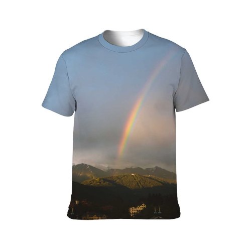 yanfind Adult Full Print T-shirts (men And Women) Light Dawn Landscape Storm Fog Evening Travel Outdoors Rainbow