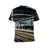 yanfind Adult Full Print T-shirts (men And Women) Locomotive Platform Public Transportation Railroad Railway Station Terminal Train