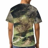 yanfind Adult Full Print T-shirts (men And Women) Field Summer Countryside Agriculture Farm Grass Tree Grassland Outdoors Rural Pasture Cattle