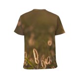yanfind Adult Full Print T-shirts (men And Women) Dawn Sunset Field Summer Grass Flower Grassland Outdoors Rural Cereal