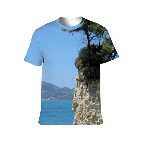 yanfind Adult Full Print T-shirts (men And Women) Abyss Cliff Landscape Trees Sea Sky Rock