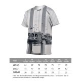 yanfind Adult Full Print T-shirts (men And Women) City Building Construction Connection Vehicle Architecture River Suspension Travel Outdoors