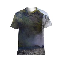 yanfind Adult Full Print T-shirts (men And Women) Mist Lake Park River Travel Motion Rock Outdoors Rainbow Scenic