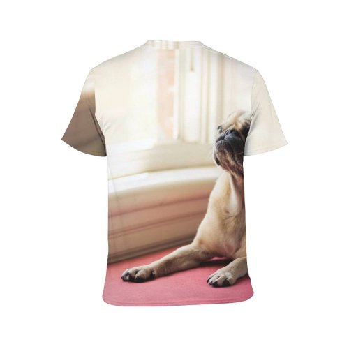 yanfind Adult Full Print T-shirts (men And Women) Bull Dog Eyes Funny Fur Pet Portrait Sit Snout Studio Window Young