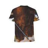 yanfind Adult Full Print T-shirts (men And Women) Countryside Agriculture Farm Grass Outdoors Bull Cow Rural Farmland Pasture Hay Cattle