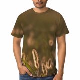 yanfind Adult Full Print T-shirts (men And Women) Dawn Sunset Field Summer Grass Flower Grassland Outdoors Rural Cereal