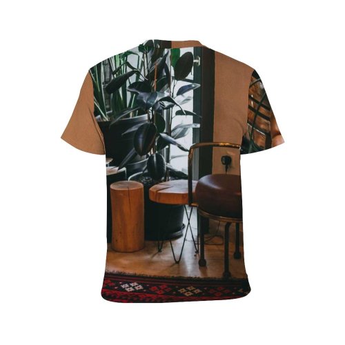 yanfind Adult Full Print T-shirts (men And Women) Atmosphere Botany Café Cafeteria Calm Carpet Chair Classic Comfort Cozy Decor Decoration