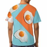 yanfind Adult Full Print T-shirts (men And Women) Healthy Dawn Meal Hot Breakfast Chicken Cooking Hard Frying Pan Nutrition Eggshell