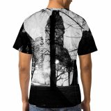 yanfind Adult Full Print T-shirts (men And Women) Architecture Building Bw Cathedral Cement Church City Classic Construction Dark Design