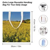 yanfind Great Martin Canvas Tote Bag Double Field Grassland Outdoors Farm Countryside Meadow Rural Switzerland Landscape Spring Flower Creative white-style1 38×41cm