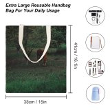 yanfind Great Martin Canvas Tote Bag Double Field Grassland Outdoors Horse Countryside Farm Rural Grazing Meadow Pasture Ranch Tree white-style1 38×41cm