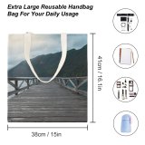 yanfind Great Martin Canvas Tote Bag Double Dock Pier Waterfront Port Olympic Peninsula Washington Usa Grey Building white-style1 38×41cm