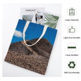 yanfind Great Martin Canvas Tote Bag Double Field Grassland Outdoors Road Ground Mound Trail Balace Symmetry Cloud white-style1 38×41cm