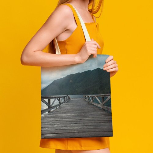 yanfind Great Martin Canvas Tote Bag Double Dock Pier Waterfront Port Olympic Peninsula Washington Usa Grey Building white-style1 38×41cm