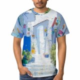 yanfind Adult Full Print T-shirts (men And Women) Africa Aged Architecture Bloom City Building Chefchaouen Colorful Construction Decor Design