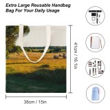 yanfind Great Martin Canvas Tote Bag Double Field Outdoors Grassland Countryside Farm Rural Meadow Pasture Plant Tree Ranch Trunk white-style1 38×41cm