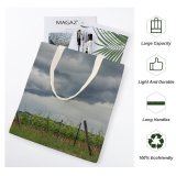 yanfind Great Martin Canvas Tote Bag Double Field Grassland Outdoors Countryside Farm Rural Meadow Grey Plant Building Tuscany white-style1 38×41cm