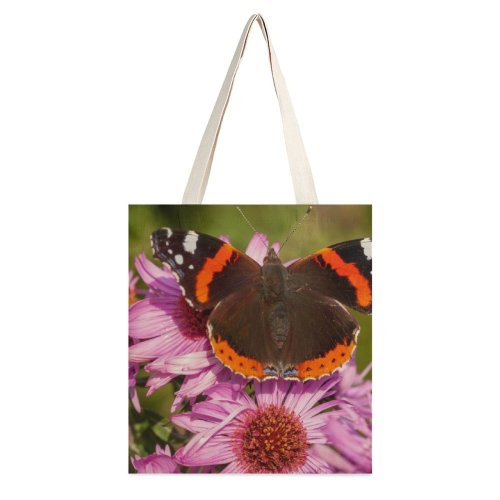 yanfind Great Martin Canvas Tote Bag Double Butterfly Insect Invertebrate Stoke white-style1 38×41cm