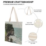 yanfind Great Martin Canvas Tote Bag Double Cliff Outdoors Promontory Ocean Sea Grey Shoreline Land Coast Public Domain white-style1 38×41cm