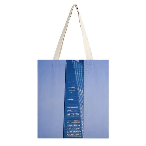 yanfind Great Martin Canvas Tote Bag Double Building City Urban High Rise Town Architecture Shanghai China Office Steeple white-style1 38×41cm