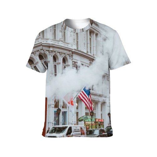 yanfind Adult Full Print T-shirts (men And Women) Aged Architecture Automobile Building Busy Car Center City Contemporary Destination District