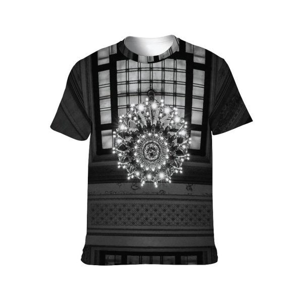 yanfind Adult Full Print T-shirts (men And Women) Aged America Architecture Attract Building Bw Ceiling Chandelier Classic Construction Decor