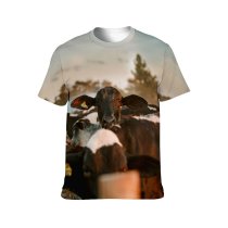 yanfind Adult Full Print T-shirts (men And Women) Agriculture Blurred Construction Country Countryside Cow Daylight Daytime Ear Eat Ecology