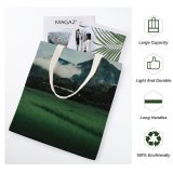 yanfind Great Martin Canvas Tote Bag Double Field Grassland Outdoors Countryside Paddy Grey Chiang Thalande Trip Cloud white-style1 38×41cm