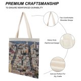 yanfind Great Martin Canvas Tote Bag Double Building Aerial Landscape Outdoors City Urban Scenery Francisco Town Downtown Coit white-style1 38×41cm