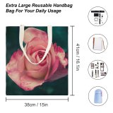 yanfind Great Martin Canvas Tote Bag Double Flower Plant Rose Petal Stock white-style1 38×41cm